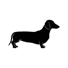 Dachshund Silhouette Vector Long Body Minimalist Dog Logo