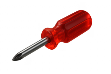 Red Screwdriver with Transparent Background for Easy Isolation
