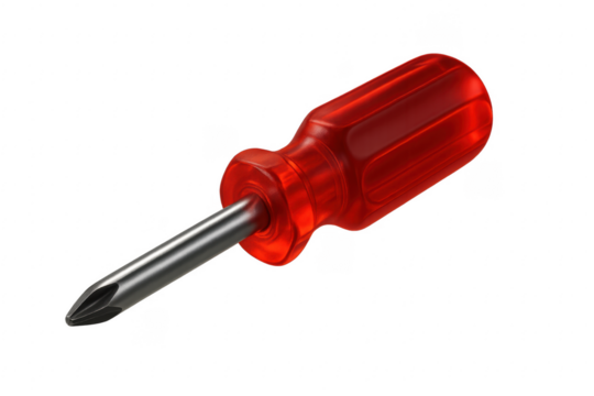 Red Screwdriver with Transparent Background for Easy Isolation