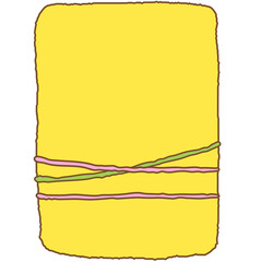 Simple Flat Illustration Wrapped Present Gift Box with Ribbon Decor