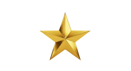 Golden 3D Star Symbolizing Excellence and Achievement on White Background