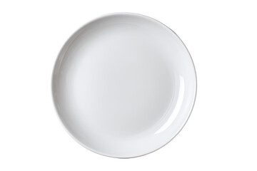 Empty, round, white plate, top view