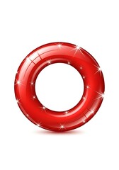 Red Inflatable Ring Pool Float.