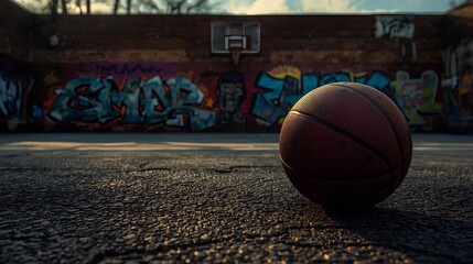 Cinematic Urban Basketball Court With