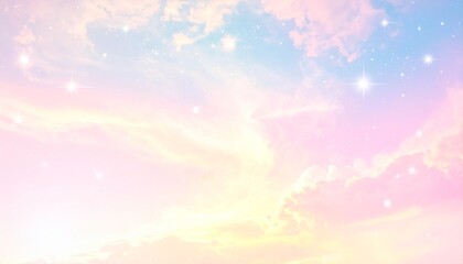 パステルカラー 幻想的な空の背景素材