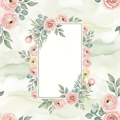 Floral Frame Design Template.
