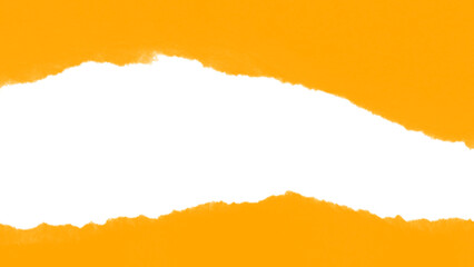 Yellow Torn paper frame on transparent background. torn paper texture, ripped of paper designs and jagged paper edges create a raw, artistic look.