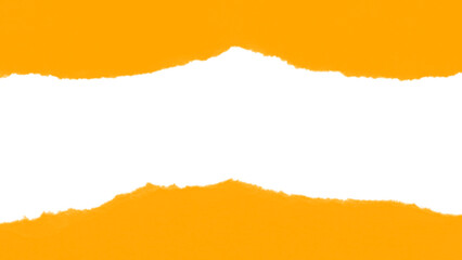 Yellow Torn paper frame on transparent background. torn paper texture, ripped of paper designs and jagged paper edges create a raw, artistic look.