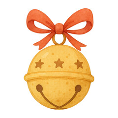 PNG Festive jingle bell with bow.