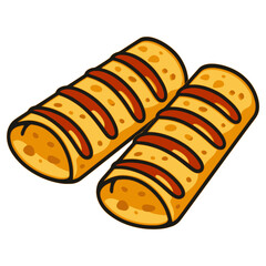 Pannenkoeken Dutch pancake flat color vector illustration template design