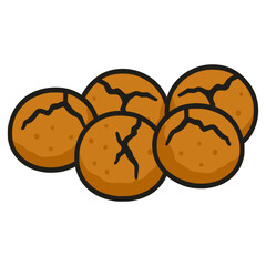 Pepernoten Dutch cookies flat color vector illustration template design