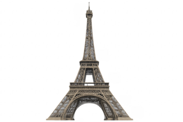 Eiffel Tower standing tall against transparent background