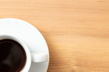コーヒーと木目背景