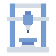 fabricating object flat icon using 3d printing in lab
