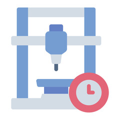 printing duration flat icon for tracking time usage