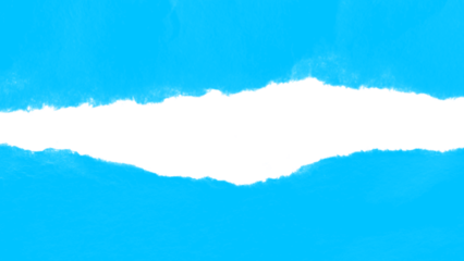 Blue Torn paper frame on transparent background. torn paper texture, ripped of paper designs and jagged paper edges create a raw, artistic look.