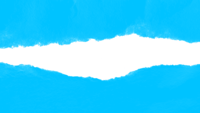 Blue Torn paper frame on transparent background. torn paper texture, ripped of paper designs and jagged paper edges create a raw, artistic look.