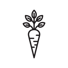 Carrot Outline Icon Fresh Vegetable Design Element