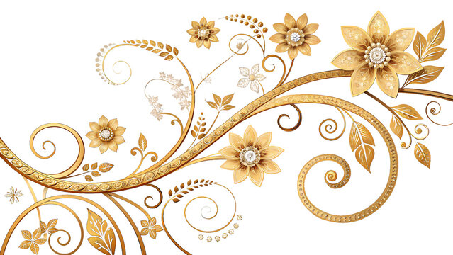 Golden Ornate Floral Vine