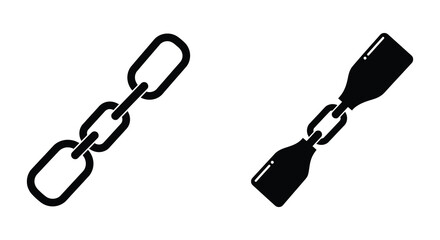 Black and white illustration depicting a chain link and a padlock symbol