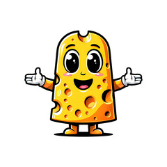 Smiling Cheese Block Illustration