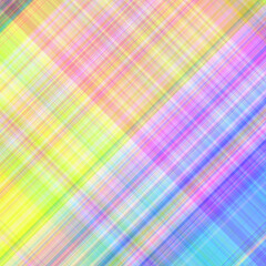 Diagonal plaid pattern with soft pastel rainbow colors