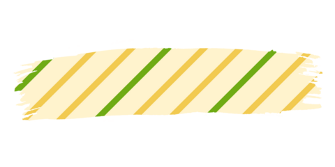 Diagonal Stripes Pattern in Yellow and Green on Cream Background isolated on a transparent background