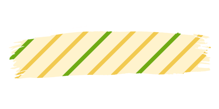 Diagonal Stripes Pattern in Yellow and Green on Cream Background isolated on a transparent background