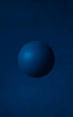 Obraz premium Mysterious dark blue sphere floats serenely in deep, abstract, atmospheric background evoking cosmic wonder and profound solitude