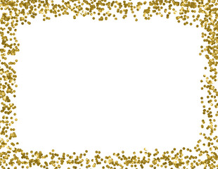 Gold and Silver Glitter Border with White Square Copy Space isolated on a transparent background