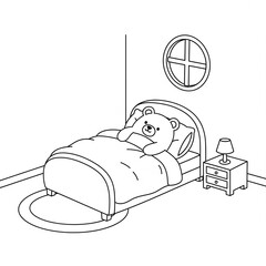 illustration of a sleeping bear