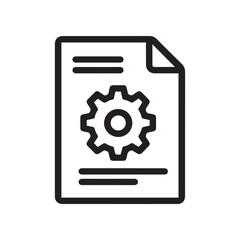 Settings Icon with Cogwheel and Horizontal Lines Outline Symbol