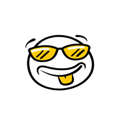 Cool smiley face with sunglasses sticking out tongue