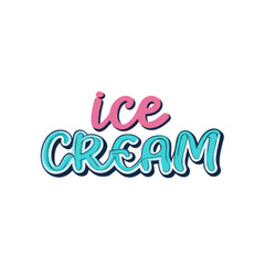 Obraz premium Cool ice cream lettering for fun summer promotions