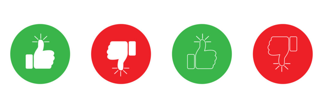 Thumbs up and thumbs down icon. like and dislike symbol. thumbs up and down. vector illustration. Eps 10.