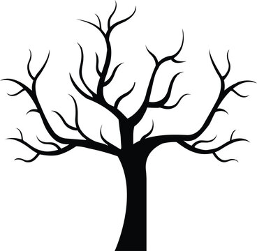tree without leaf silhouette icon