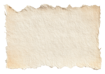 Aged, off-white paper sheet with uneven edges