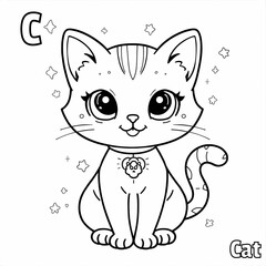 Black and white minimalist line art coloring page for kids, cute cartoon-style alligator, clear bold outlines, no background, simple and easy to color, kawaii 