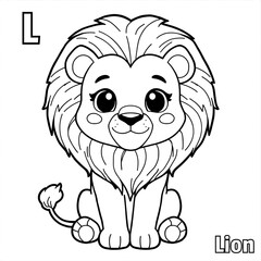 Black and white minimalist line art coloring page for kids, cute cartoon-style alligator, clear bold outlines, no background, simple and easy to color, kawaii 