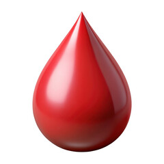 Realistic red blood drop isolated medical health concept isolated on transparent background