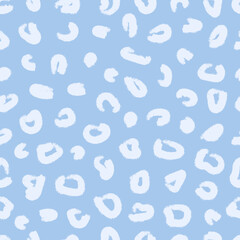 Light blue leopard print seamless pattern animal print