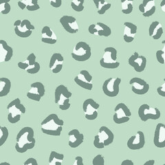 Mint green leopard print seamless pattern animal print