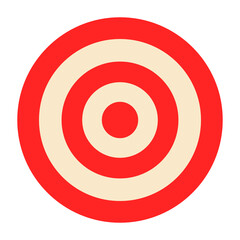 Red target icon with bold circles. Perfect for goal symbols, business graphics, and marketing.