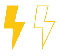 electric lightning power vector icon. thunder bolt icon. flash thunder power icon. power icon. energy icon. vector illustration and transparent PNG