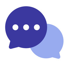 Blue chat bubble icon. Perfect for messaging, communication, and digital branding.