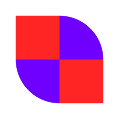 Colorful half-circle abstract icon. Ideal for modern design and creative branding.