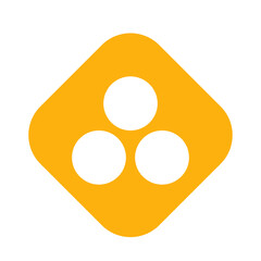 Fototapeta premium Yellow diamond in rounded square. Great for abstract logos and bold design.