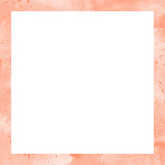 Orange Watercolor Border with White Center frame peach