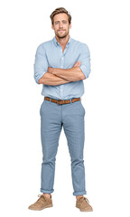 full body of Male office worker Cut out on transparent background