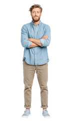 full body of Male office worker Cut out on transparent background